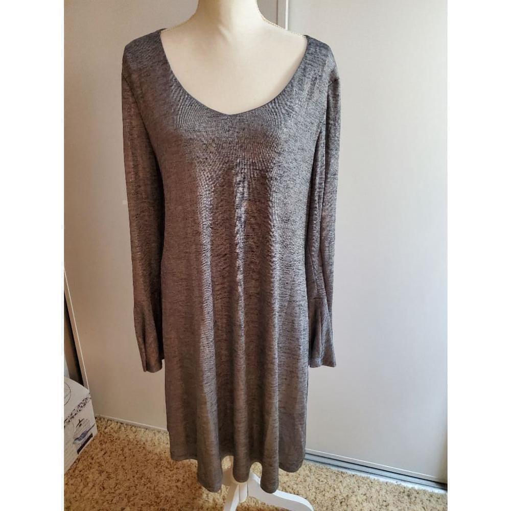 Gorgeous silky silver evening dress